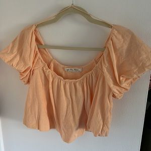 Free People light orange crop top